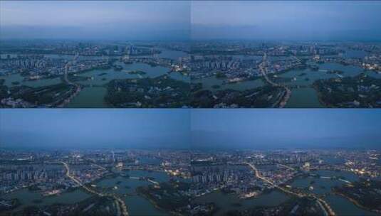 【4K】惠州市城市夜景航拍延时高清在线视频素材下载
