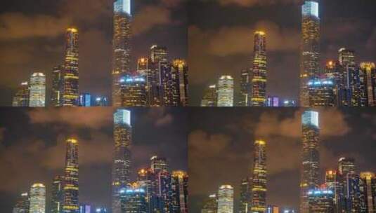 震撼延时广州国际金融中心城市夜景高清在线视频素材下载