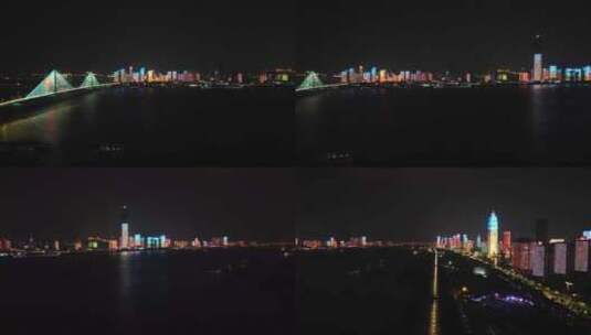 城市夜景大全景航拍高清在线视频素材下载