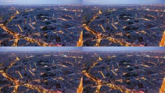 欧洲城市夜景建筑航拍高清在线视频素材下载