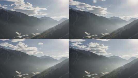 天空下山脉的风景高清在线视频素材下载