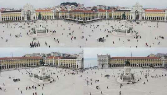 环绕拍摄里斯本城市广场高清在线视频素材下载