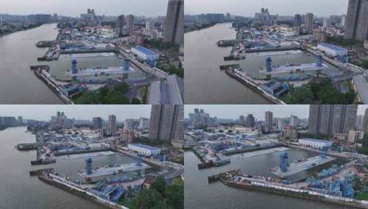 中国广州市荔湾区如意坊放射线十一号线施高清在线视频素材下载