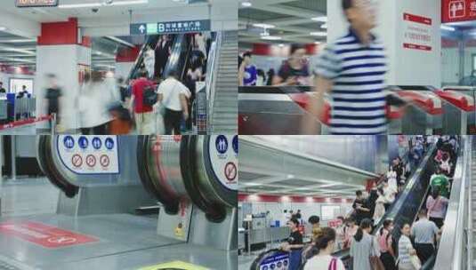 天津地铁早晚高峰人流高清在线视频素材下载