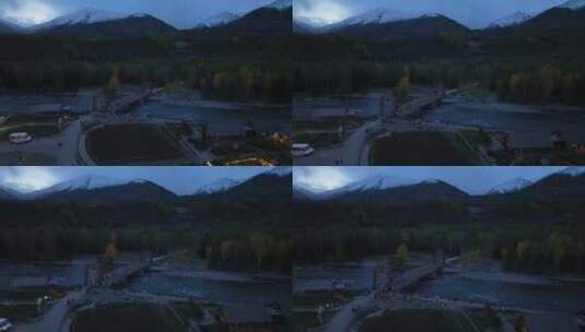 【正版4K素材】航拍新疆禾木夜景6高清在线视频素材下载