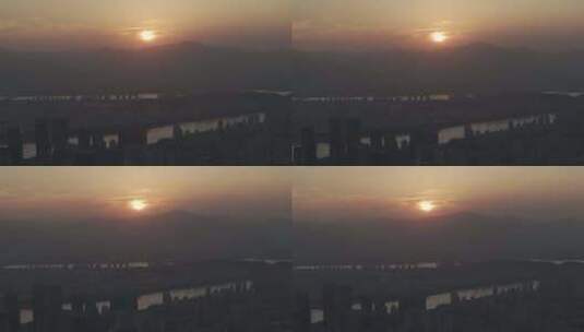 福州日落航拍空镜高清在线视频素材下载