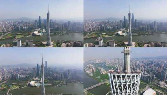 广州 中轴线  白云 广州塔 珠江新城高清在线视频素材下载