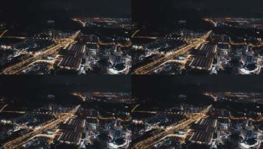 福州夜景延时航拍高清在线视频素材下载