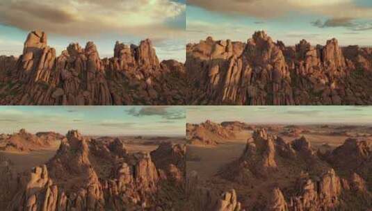 峡谷沙漠戈壁红岩组空中天桥高清在线视频素材下载