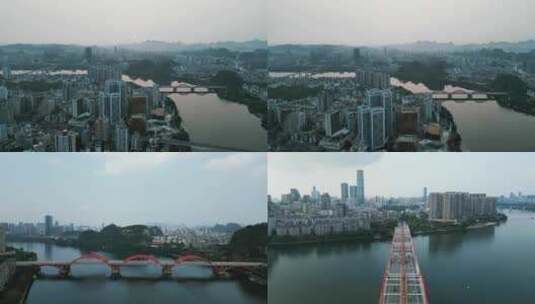 合集广西柳州文惠桥航拍高清在线视频素材下载