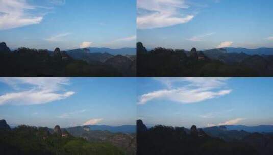 山峰日落延时光影变化晚霞武夷山唯美风景高清在线视频素材下载