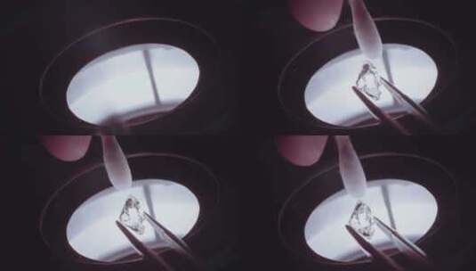 显微镜下检查一颗大钻石的微距镜头高清在线视频素材下载