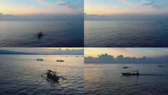 开渔季开渔节渔船捕捞航拍4k高清在线视频素材下载