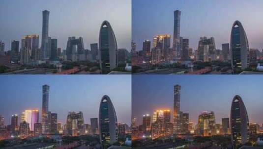 北京国贸日转夜高清在线视频素材下载