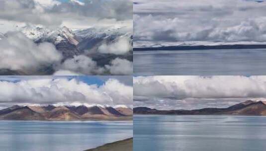 航拍西藏玛旁雍措湖泊恬静风光高清在线视频素材下载