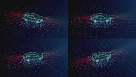 新能源科技自动驾驶汽车三维动画高清在线视频素材下载