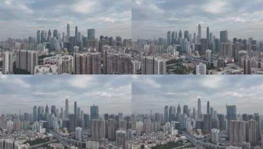广州珠江新城密集建筑航拍高清在线视频素材下载