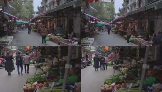 老街小巷农贸市场高清在线视频素材下载
