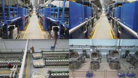 纺织业工厂车间大型机器设备运作高清在线视频素材下载