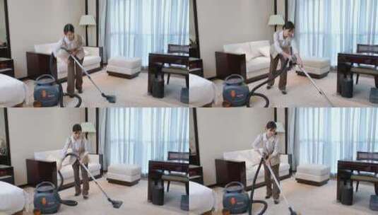 精品 · 实拍酒店客房打扫服务高清在线视频素材下载