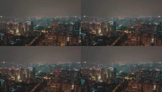 高空航拍夜晚城市大景高清在线视频素材下载