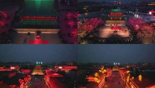 河北省邢台市清风楼夜景高清在线视频素材下载