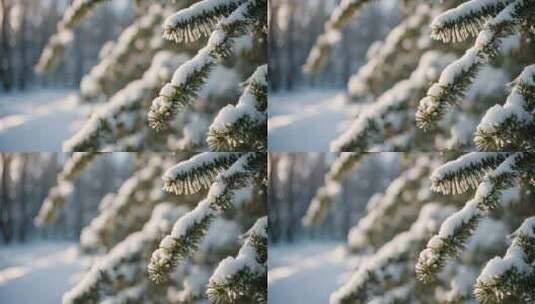 冬天雪地特写雪天风景下雪风光唯美冬季雪景高清在线视频素材下载