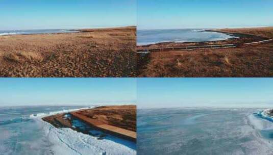 新疆博尔塔拉州赛里木湖航拍高清在线视频素材下载