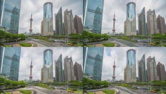 上海_东方明珠_上海地标建筑_地面延时002高清在线视频素材下载
