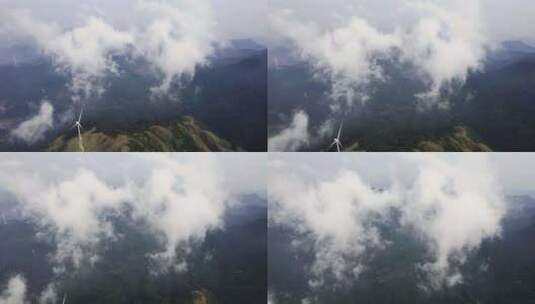 高空航拍俯视云雾山川自然风景高清在线视频素材下载