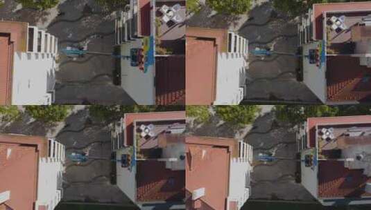 高架视角：无人机在充满活力的里斯本市两个高清在线视频素材下载