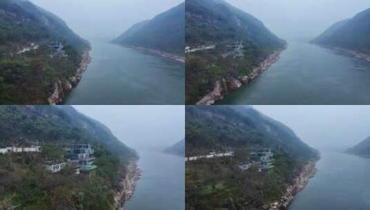重庆江北铜锣峡温泉航拍高清在线视频素材下载