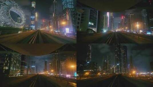 迪拜城市夜景【4K】高清在线视频素材下载