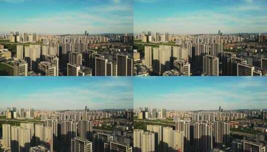 航拍杭州萧山世纪城地标建筑印象城城市风光高清在线视频素材下载