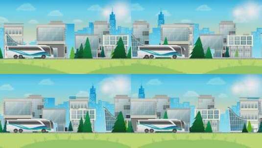 循环动态城市客车背景视频高清在线视频素材下载