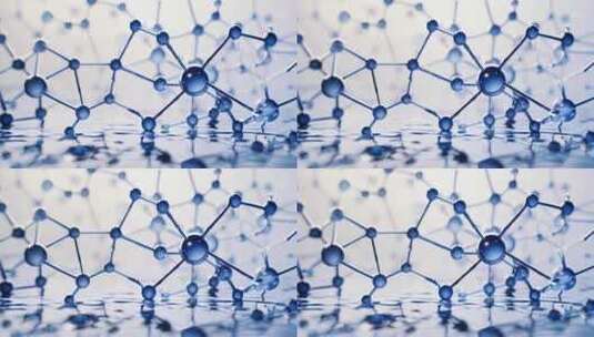 透明的分子结构浅色水中高清在线视频素材下载