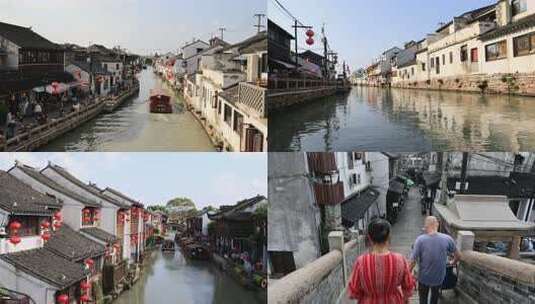 【合集】苏州七里山塘河道建筑水乡慢生活高清在线视频素材下载