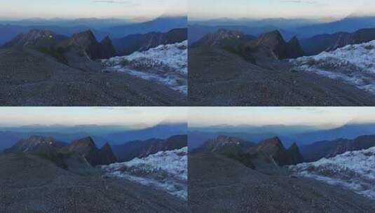 航拍夕阳下的四川第二高峰中山峰冰川冰塔林高清在线视频素材下载