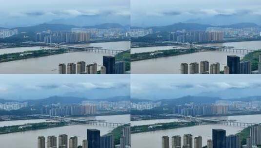 烟雨温州城市风景 浙江温州城市水墨画高清在线视频素材下载