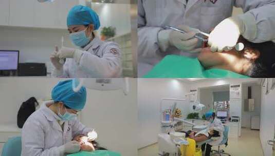 医生为患者进行口腔检查的医疗场景高清在线视频素材下载