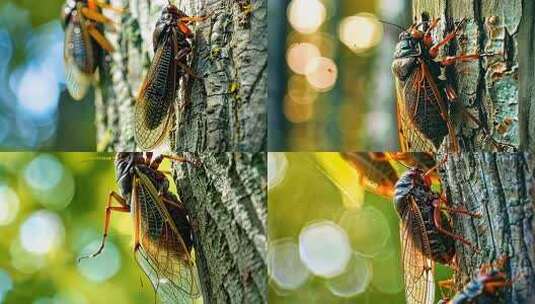 蝉叫 蝉 秋天的蝉 蝉鸣 知了 空镜素材高清在线视频素材下载