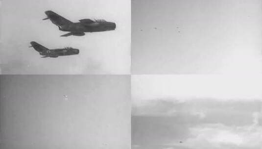 抗美援朝美国空军轰炸机高清在线视频素材下载