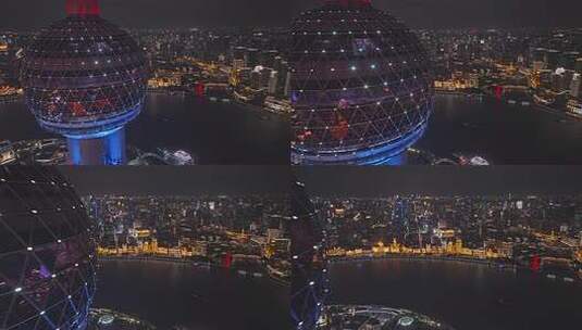 上海陆家嘴/外滩/黄浦江/地标/游轮夜景高清在线视频素材下载