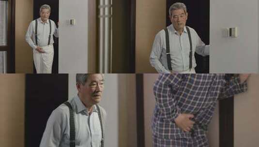 老人尿频的尴尬瞬间老年男性健康问题高清在线视频素材下载