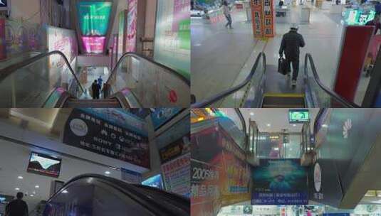 三好街数码商厦卖场扶梯滚梯高清在线视频素材下载