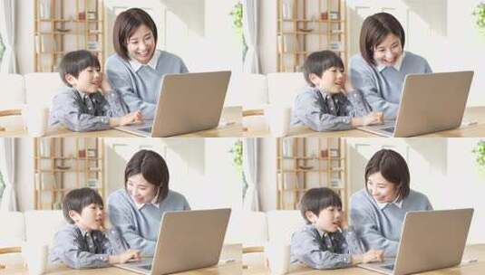 息子笑母高清在线视频素材下载