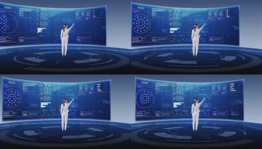 科技商务大屏幕虚拟数据展示AE模板高清AE视频素材下载