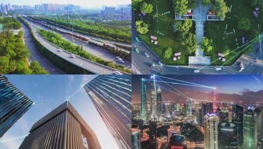 精品 · 科技商务城市特效连线实景穿梭高清AE视频素材下载