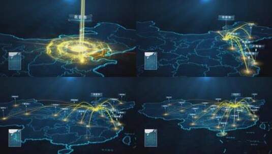 北京辐射全国地图高清AE视频素材下载