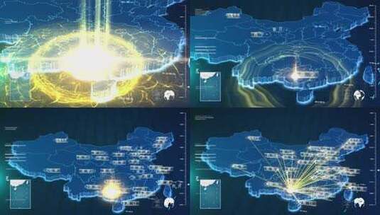 南宁辐射地图高清AE视频素材下载
